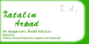 katalin arpad business card
