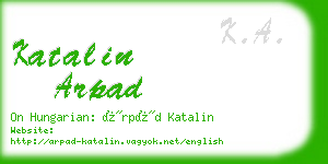 katalin arpad business card